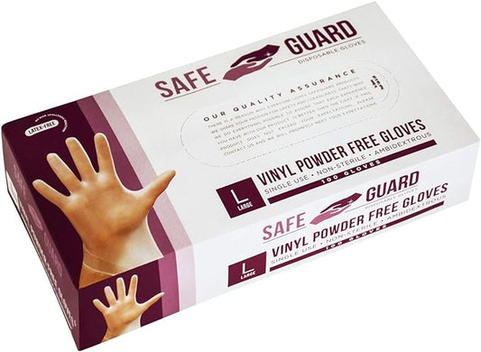 SafeGuard Vinyl Powder Free Gloves (100 Count)